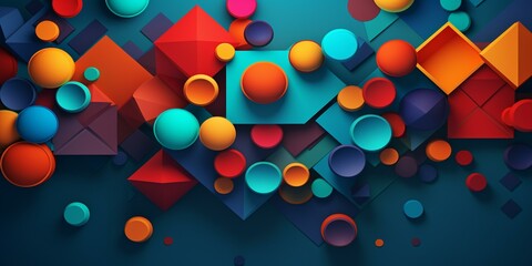 geometric colorful 3d shape pattern background