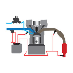 Sticker - electronic fuel injection icon