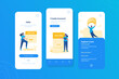 Welcome page illustration onboard mobile ui template