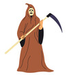 Scream Halloween costume character with scythe