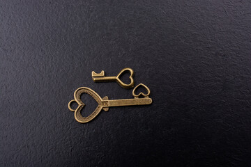 Wall Mural - Retro style metal keys as love concept