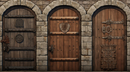 Medieval Castle's Wooden Doors