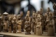 Figurines made of wood. Generative AI