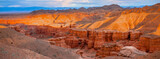 Fototapeta  - Natural unusual landscape red canyon of unusual beauty is similar to the Martian landscape, the Charyn canyon