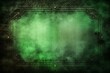 Festive banner with textured green background, black borders, grunge metal, and gentle center lighting. Generative AI