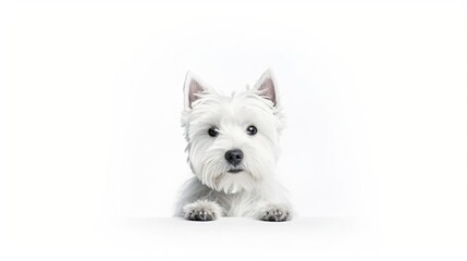 Wall Mural - The west highland terrier dog in front of white studio