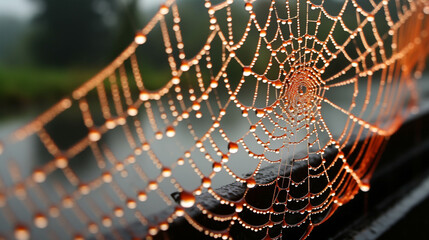 spider web in the morning