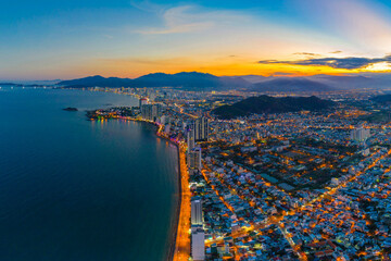 Wall Mural - Beautiful Scenery of Nha Trang, a Tropical Coastal Vacation Paradise in Vietnam, Southeast Asia.