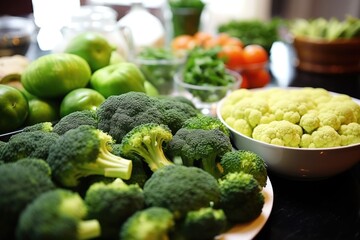 Sticker - a close-up of steamed broccoli and other green vegetables