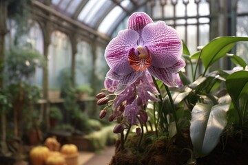 Wall Mural - a rare orchid thriving in a greenhouse