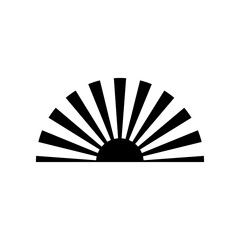 Wall Mural - Sunset icon vector. Sunrise illustration sign. Sun symbol or logo.