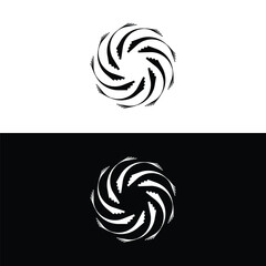 Wall Mural - Black and white circle vector logo template design