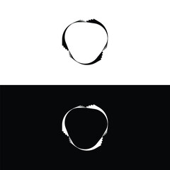 Wall Mural - Black and white circle vector logo template design