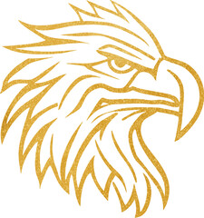 Wall Mural - Golden glitter eagle head, gold glitter eagle