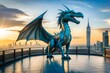 Kuala Lumpur, Malaysia - APRIL, 2019 : A life sized model of the dragon, Viserion, from popular TV show Game of Thrones, on display at the main entrance of Pavilion KL