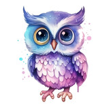 Fototapeta Pokój dzieciecy - Watercolor Cute Owl

