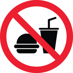 Wall Mural - No food and drink allowed sign . No eating vector sign