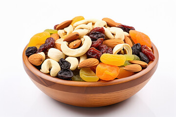 Wall Mural - Fresh mixed dry fruit in wooden bowl