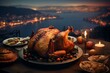 Festliches Thanksgiving-Mahl mit Truthahn