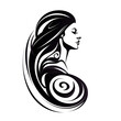 woman hair  silhouette beautiful logo illustration