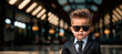 Children in a classic black suit. Business concept