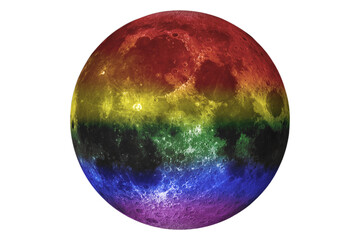 Wall Mural - full moon with lgbt colors. 