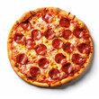 © Rashid - Tasty pepperoni pizza isolated on white, ai technology