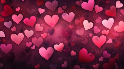Wall Mural - Valentine's Day background with hearts, Generative AI