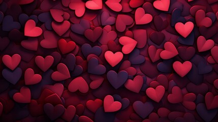 Wall Mural - Valentine's Day background with hearts, Generative AI