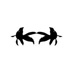 Pair of the Gold Fish Silhouette, can use for Logo Gram, Art Illustration, Pictogram, Website, Decoration, or Graphic Design Element. Vector Illustration