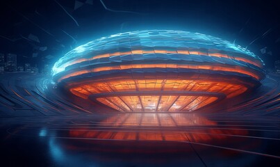 Wall Mural - Modern and futuristic architecture of sport arena as event background. Generative AI