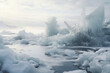 An inhospitable frozen landscape or icescape