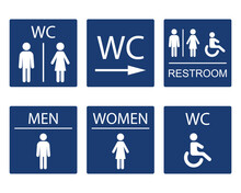 Set of toilet icon vector illustration. Restroom on isolated background. WC sign concept.