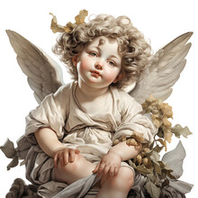 Angel With Wings Isolated. Cute Biblical Angel PNG. Guardian Angel Illustration. Angel PNG. 