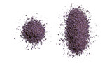 Heaps of aromatic dried purple lavender flowers and seeds, isolated on transparent background. 