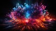 Energetic Particle Burst. 3D Illustration of Explosive Phenomenon. Background 