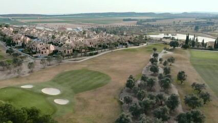 Wall Mural - Drone point of view golf course. Costa Blanca, Spain. Sport and landscapes concept
