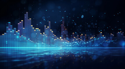 Wall Mural - Statistical information and futuristic financial trading chart. Information graph