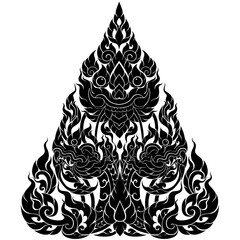 Wall Mural - Thai Art Element Illustration with a Silhouette Design for Decoration