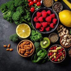 Top view of healthy food