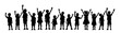 © Haruki Yui - Group of happy kid dancing, kid raising hand silhouette