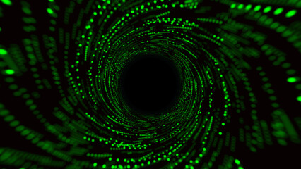 Wall Mural - abstract sci-fi tunnel. wormhole absorbs cyberspace. 3d portal. futuristic fantasy high-tech funnel.