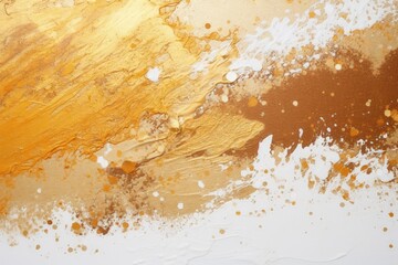 Abstract shiny white background with grungy gold and bronze smears