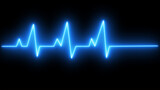 Fototapeta  - ECG health medical monitor abstract saber heartbeat rate and pulse background on black screen