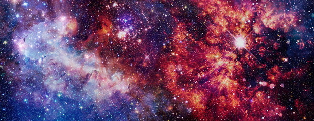 multicolor outer space. star field and nebula in deep space many light years far from planet earth. 