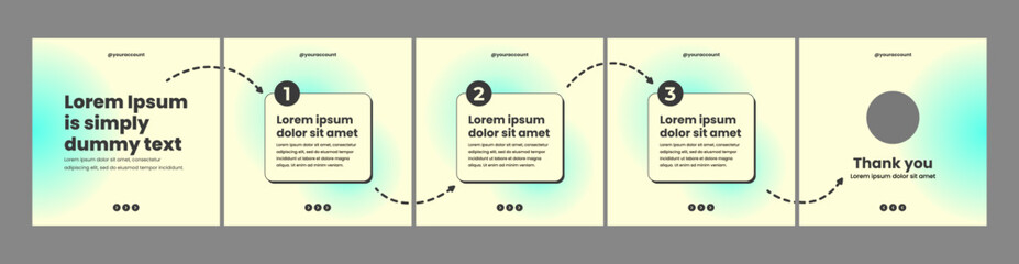 set of carousel templates for social media posts