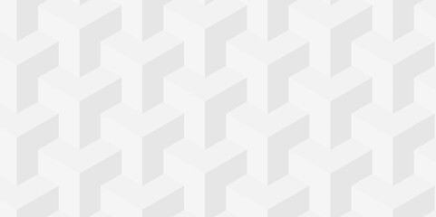 Wall Mural - Abstract geometric structure mosaic and tile square background with cubes pattern. Seamless geometric pattern abstract background. abstract cubes geometric white and gray color hexagon technology.