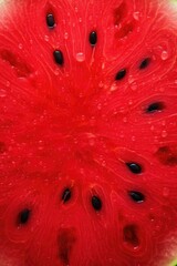 Wall Mural - Close up overhead view of cut watermelon