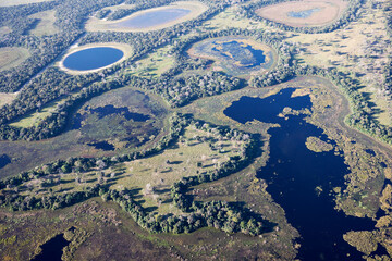 Poster - Aerial view to Pantanal jungle in Brasil.