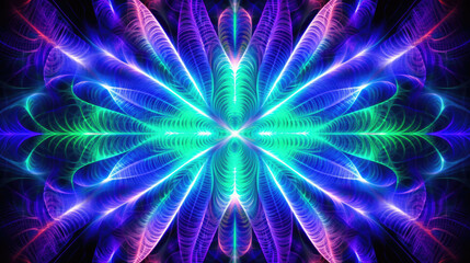 Sticker - abstract background fractal rays of energy spiritual new age psychedelic - by generative ai